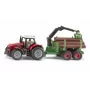 SIKU Blister Massey Ferguson met bosbouwaanhangwagen