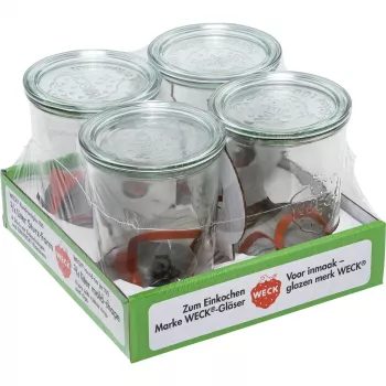 WECK inmaakglas 0,75L 4-delige set - heldere glazen inmaakglazen