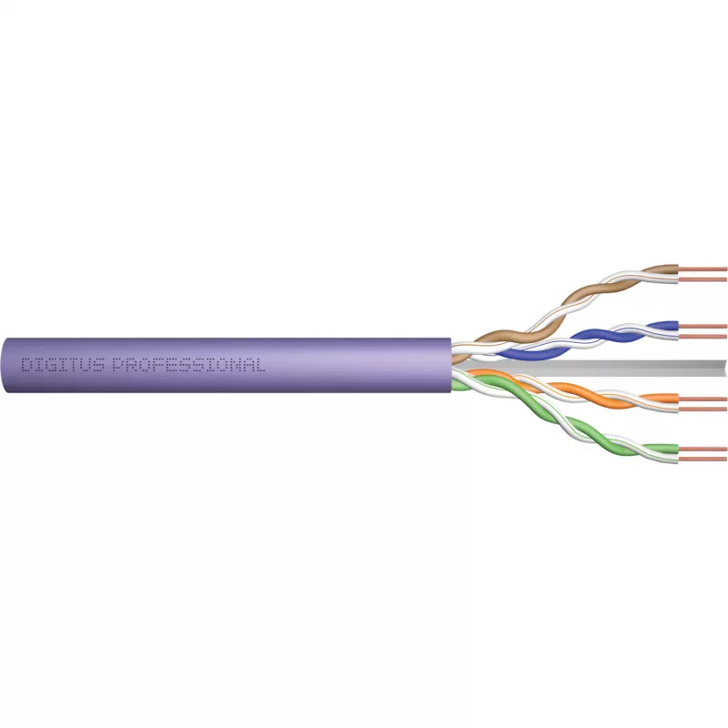 DIGITUS Cat.6 U/UTP B2ca installatiekabel, AWG23/1, LSOH, 500m, lila, rol