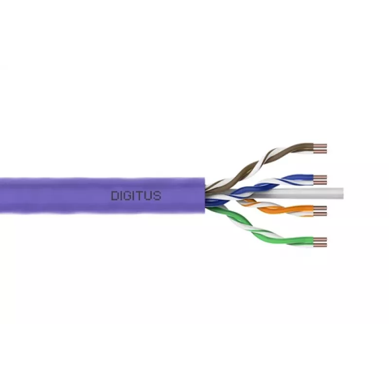 DIGITUS Cat.6 U/UTP B2ca installatiekabel, AWG23/1, LSOH, 500m, lila, rol