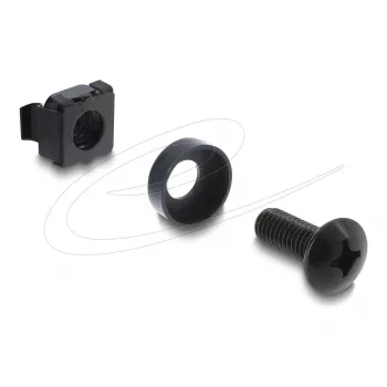 DELOCK Rack-Montageset voor 10 inch en 19 inch 100 stuks Zwart