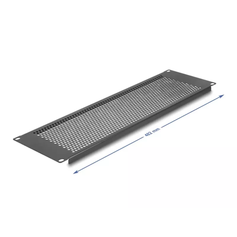 DELOCK 19 inch Blindpaneel met ronde gaten 3U Zwart