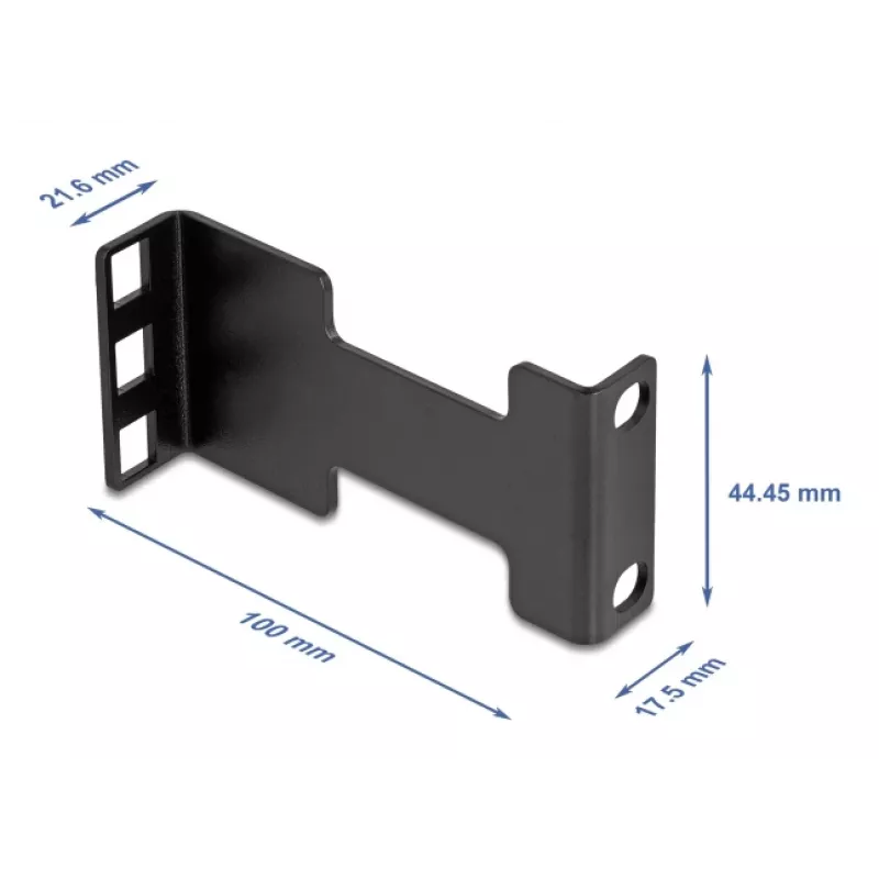 Delock serverrack diepteverlengingsadapter montageset voor het verlengen van de inbouwdiepte met maximaal 10 cm 1U zwart