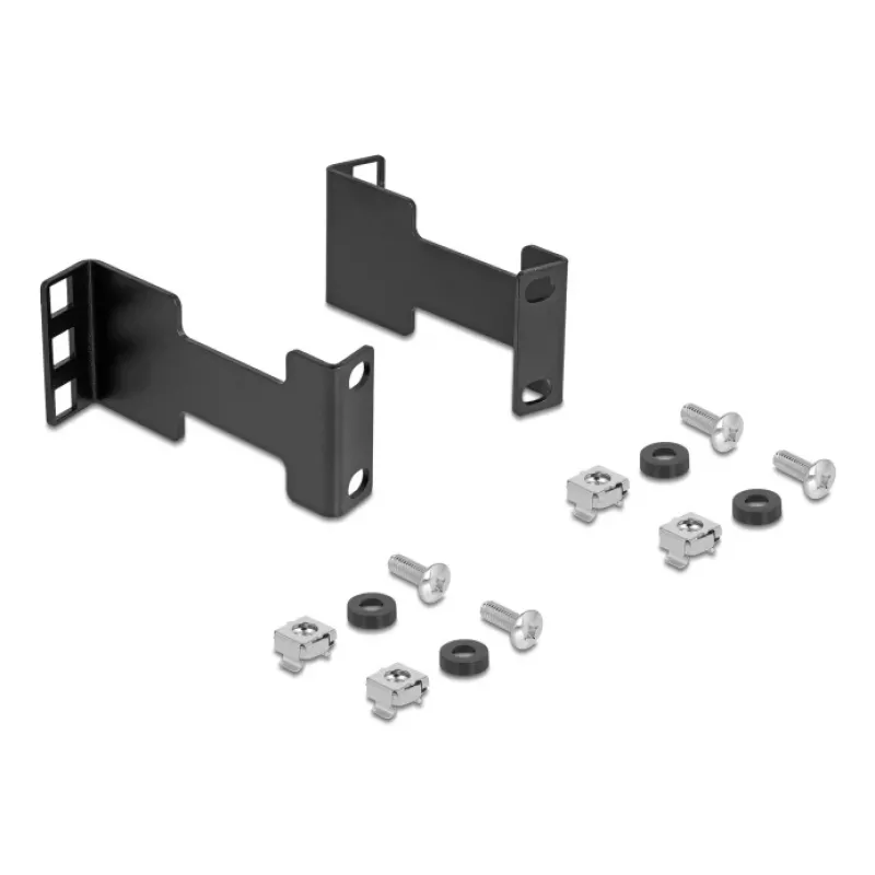 Delock serverrack diepteverlengingsadapter montageset voor het verlengen van de inbouwdiepte met maximaal 10 cm 1U zwart