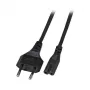EFB Elektronik voedingskabel, Euro-stekker naar C7 180 graden, 2 m, zwart
