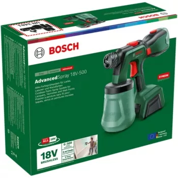 Bosch AdvancedSpray 18V-500 accu-verfspuitpistool (basistoestel, groen, POWER FOR ALL ALLIANCE)