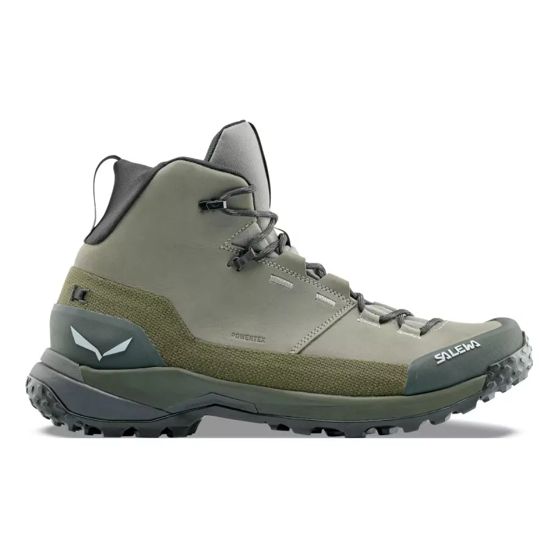 Salewa Puez Leather Mid PTX trekkingschoenen - Shadow/Dark Olive, EU 46.5