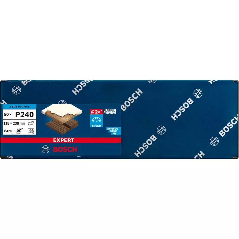 Bosch Expert C470 schuurblad, 115 x 230 mm, korrel K240 (50-pack, voor schuurmachine)