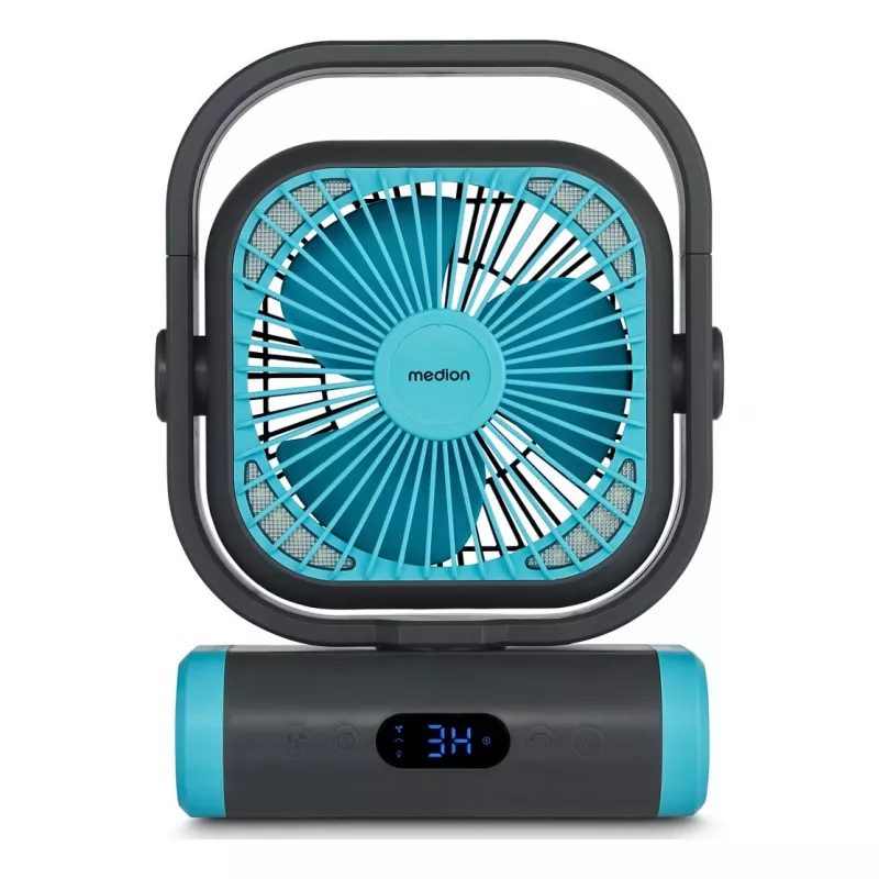 MEDION LIFE Camping Fan E10 TF (MD 12065) grijs/blauw