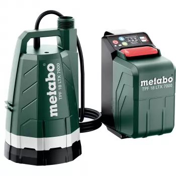Metabo TPF 18 LTX 7000 accu dompelpomp 7000 l/h 9 m opvoerhoogte 18 V IPX8 (zwart/groen, zonder accu en oplader)