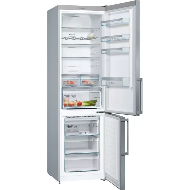 Bosch KGN397LEQ vrijstaande koel-vriescombinatie met NoFrost, VitaFresh, 363 l, inox-look, energie-efficiëntieklasse E