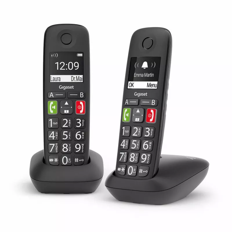 Gigaset E290 Duo DECT/analoge draadloze telefoon zwart - 2 handsets