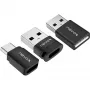 NEVOX Data Blocker (3-pack) - USB-A stekker naar bus, pure laadadapter, voorkomt juice jacking, zwart