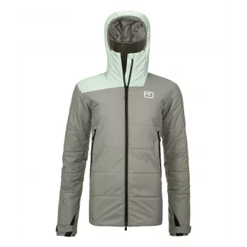 Ortovox Swisswool Zinal jas dames - Green Sage, maat M