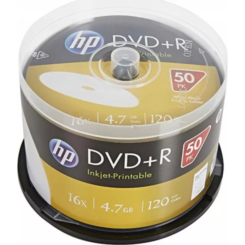 Verbatim DVD+R HP inkjet-bedrukbaar spindle (50 discs) 16x 4.7GB AZO