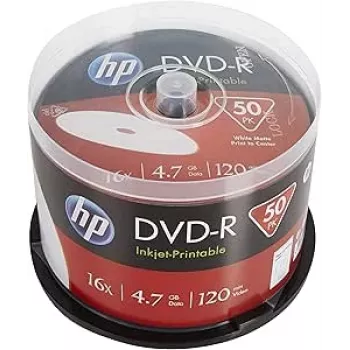 Verbatim HP inkjet-bedrukbaar DVD-R spindle (50 discs) - 16x, 4.7 GB, AZO Dye, wit bedrukbaar oppervlak