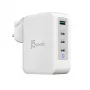 J5CREATE 130W GaN USB-C 4-poorts oplader - UK wit grijs
