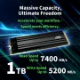 AGI TECHNOLOGY 1TB SSD M.2 NVMe PCIe Gen4x4 - 7400MB/s lezen, 5200MB/s schrijven, 750TBW