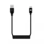 Evelatus AutoSpring Coiled Cable USB A to USB C 1,2m zwart