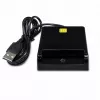 iLike 4-in-1 USB Smart Card Reader met SIM-, SD- & Micro-SD-ondersteuning, CAC-lezer voor ID-bewijzen, Bankpassen, eID en Geheugenkaarten, Zwart