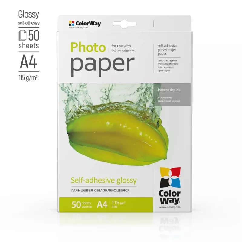 COLORWAY zelfklevend fotopapier glanzend 115 g/m² A4 5 vel