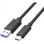UNITEK USB 3.1 Type-A naar Type-C kabel 0,5m zwart