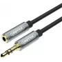 UNITEK 3,5mm audio-verlengkabel 1m - jack naar bus, verguld, zwart