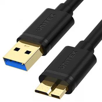 UNITEK USB 3.0 A-stekker naar Micro-B-stekker kabel 1m zwart Y-C461GBK