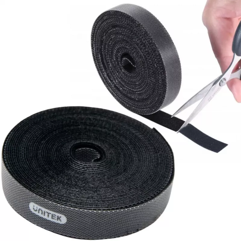 UNITEK OT142BK klittenband-kabelbinder 5m zwart