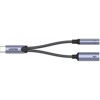 UNITEK USB-C naar 3,5mm audio-aansluiting & USB-C 60W PD adapter (Space Grey)