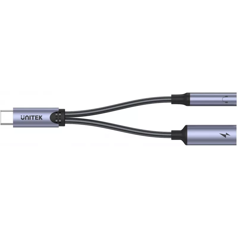 UNITEK USB-C naar 3,5mm audio-aansluiting & USB-C 60W PD adapter (Space Grey)