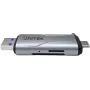 UNITEK SD/microSD-kaartlezer USB-A 5Gbps/USB-C Space Grey
