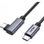 UNITEK USB-C haakse 90° kabel PD 100W 0.5m zwart
