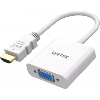 UNITEK HDMI-naar-VGA adapter, Full HD 1080p, 60Hz, wit