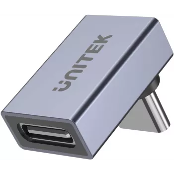 UNITEK USB-C naar USB-C 90 graden haakse adapter 40Gbps 240W Space Gray