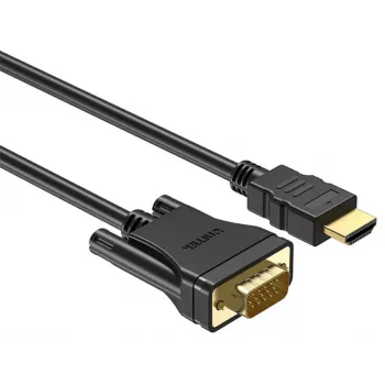 UNITEK HDMI-naar-VGA kabel, Full HD 1080p, 60Hz, 2m, zwart