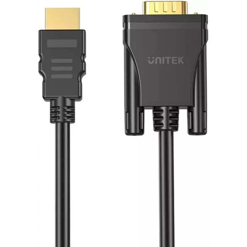 UNITEK HDMI-naar-VGA kabel, Full HD 1080p, 60Hz, 2m, zwart