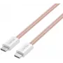 UNITEK Magnetic Coiling Braided USB-C naar USB-C kabel 100W PD roze 1m