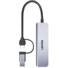 UNITEK 5-in-1 USB-C hub met SD- en MicroSD-kaartlezer, 5 Gbit/s, Space Grey