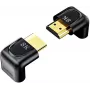 UNITEK 8K HDMI haakse adapter 90° en 270° (2-pack) - zwart