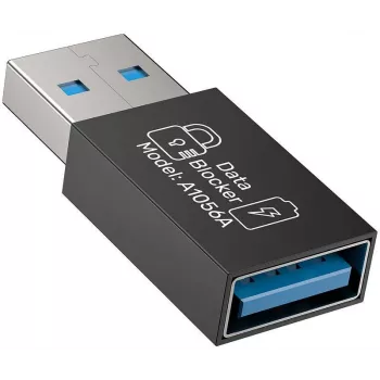 UNITEK USB-A Data Blocker adapter - Charge-Only, zwart
