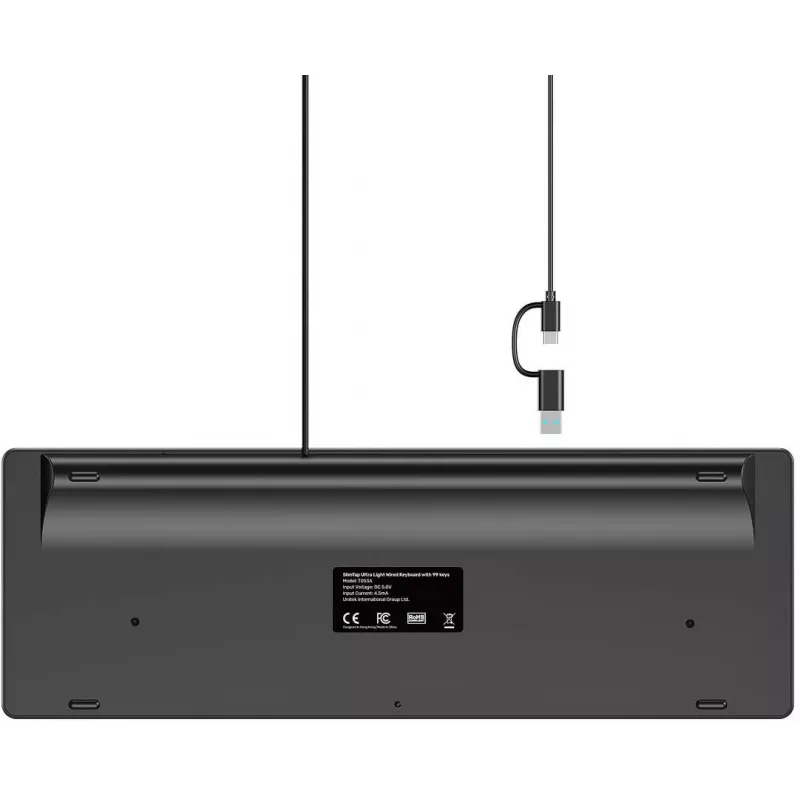 UNITEK SlimTap lichte bedrade bureaublad-toetsenbord USB-C/USB-A
