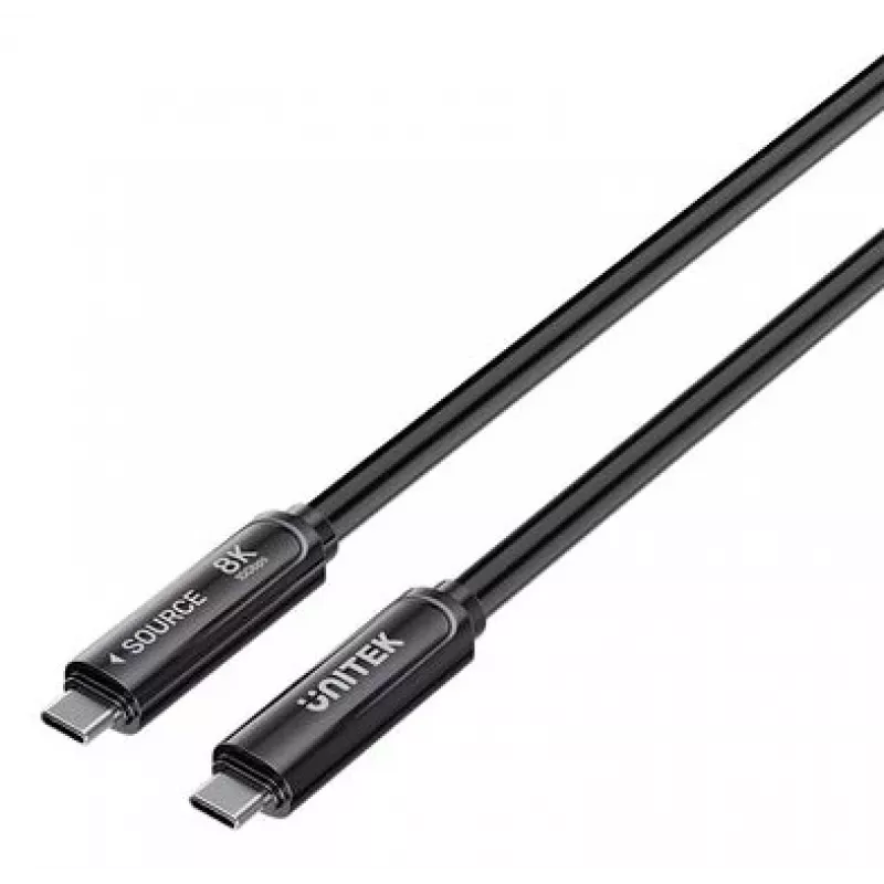 UNITEK USB-C Active Optical-kabel 5m - 10Gbps, PD 60W, 8K@30Hz, zwart