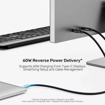 UNITEK USB-C Active Optical-kabel 5m - 10Gbps, PD 60W, 8K@30Hz, zwart