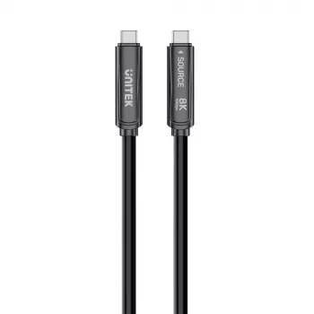 UNITEK USB-C Active Optical-kabel 15m - 10Gbps, PD60W, 8K@30Hz, zwart