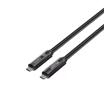 UNITEK USB-C Active Optical-kabel 15m - 10Gbps, PD60W, 8K@30Hz, zwart
