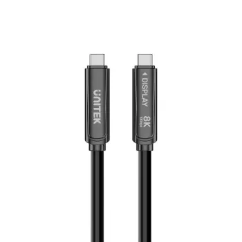UNITEK USB-C Active Optical-kabel 7m - 10Gbps, PD60W, 8K@30Hz, zwart