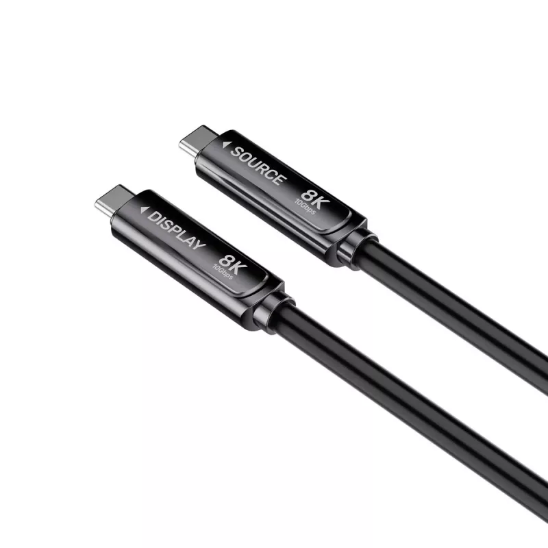 UNITEK USB-C Active Optical-kabel 7m - 10Gbps, PD60W, 8K@30Hz, zwart
