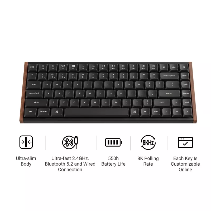 Keychron K3U-Q1Z 75% Milk POM Red Switch 8K draadloos mechanisch toetsenbord