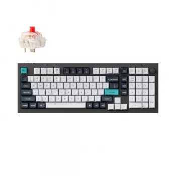 Keychron Q5M-M1 96% mechanisch toetsenbord, Gateron G Pro Red Switch, RGB Hot-Swap, Bluetooth 5.1 & USB-C, aluminium behuizing